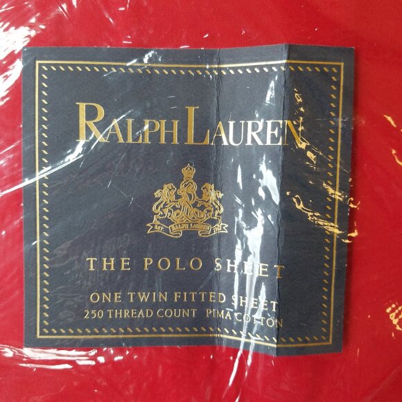 NoS Twin Sheets Set Ralph Lauren The Polo Sheet Red - Picture 4 of 12